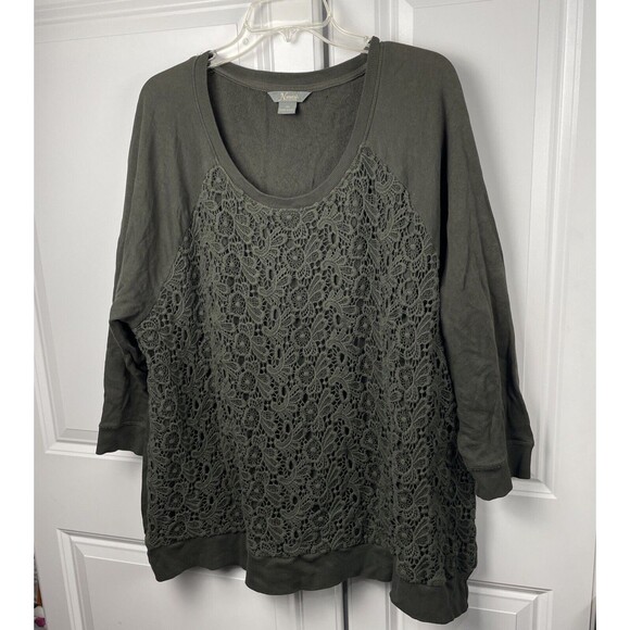 Natural Reflections Womens Top Plus 3X Lace Fairy Grunge Goblin Core Stretch - Picture 1 of 8